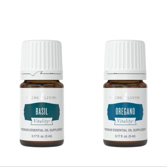 Young Living Vitality Essential Oils in Basil and Oregano 5ml each NWT - Picture 1 of 12